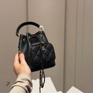 <AUTHENTIC>CHANEL Black Mini Bag with Gold Details